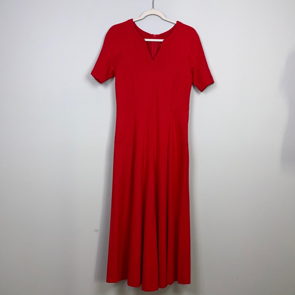 Soft Surroundings Scarletta Ponte Knit Red Maxi Dress SZ 6P - Picture 2 of 10